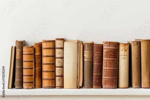 Stock of books on minimalistic background or stock of books for world book day background  copy space - generative ai