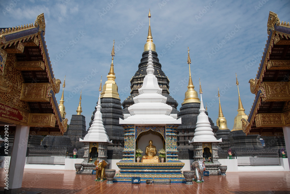 Fototapeta premium Wat Den Salee Sri Muang Gan or Ban Den temple is the most famous landmark in Chiang Mai, Thailand