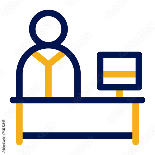 news report colored line icon