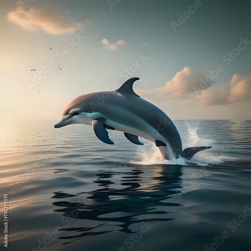 Dolphin Playing In sea © Anwar