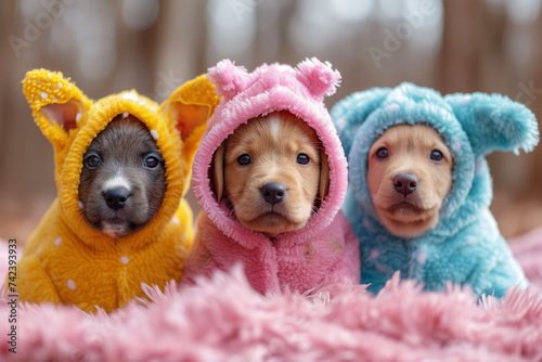 Joyful Dogs Get into the Spirit with Vibrant Springtime Hoods, Tail-Wagging Easter photo