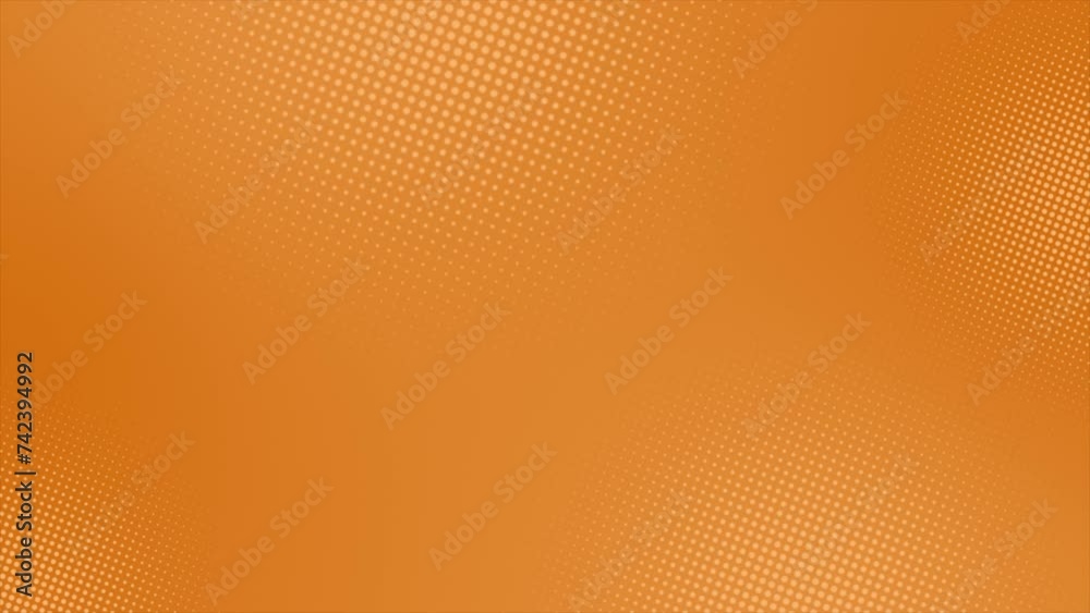 Simple and classy Orange color rotating circular shapes geometrical halftone dots futuristic looped background