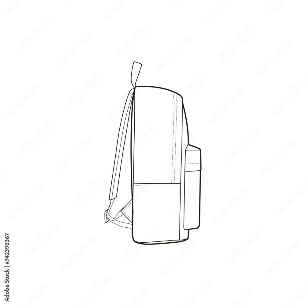 Backpack Design Flat Sketch Vector Illustration Backpack Design Flat Sketch Vector Illustration