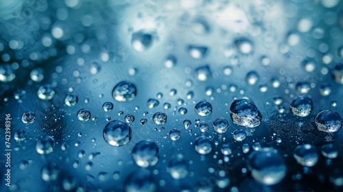 A macro shot capturing the process of water droplets condensing on a glass surface.