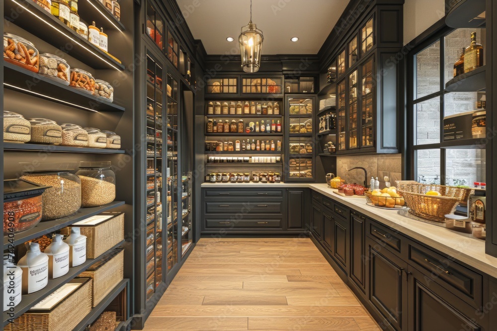 A Large Pantry Overflowing With Various Food Items