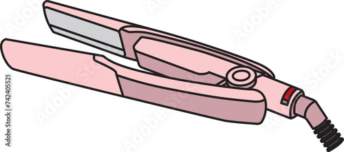 Clip art of pink hair iron