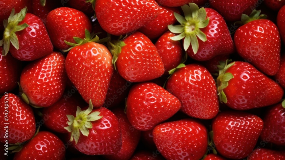 Close-up red ripe strawberry background Close-up red ripe strawberry background
