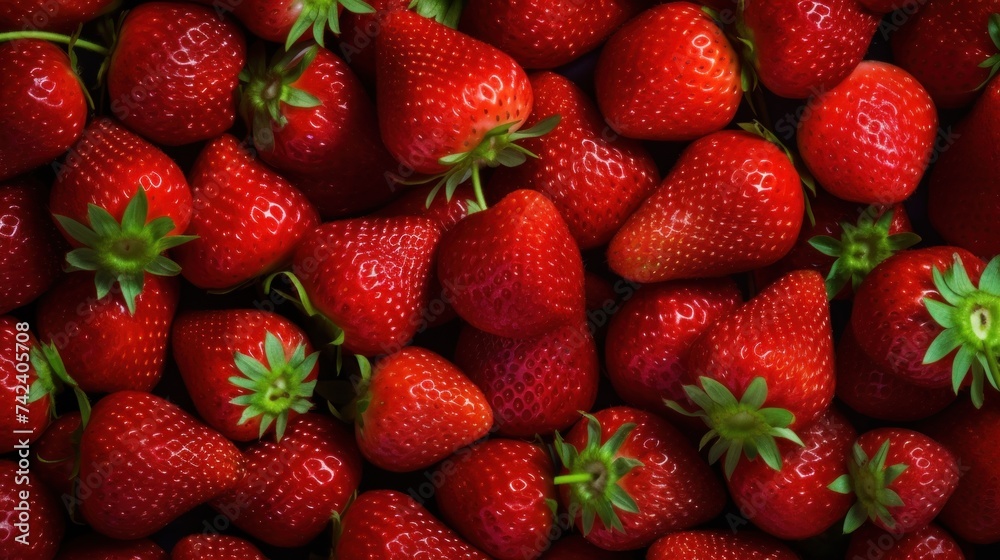Close-up red ripe strawberry background Close-up red ripe strawberry background