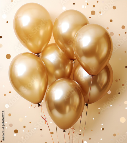 gold balloon on gold background