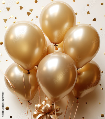 gold balloon on gold background