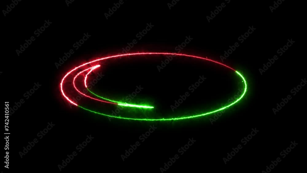 Hole icon neon fire green red color animation in black background Hole icon neon fire green red color animation in black background