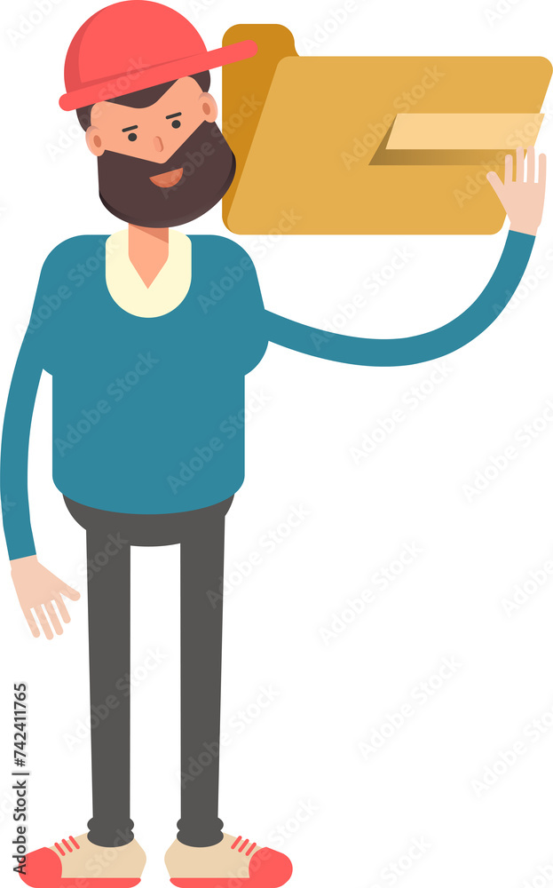 Man Wearing Red Cap Character Holding Folder
Man Wearing Red Cap Character Holding Folder