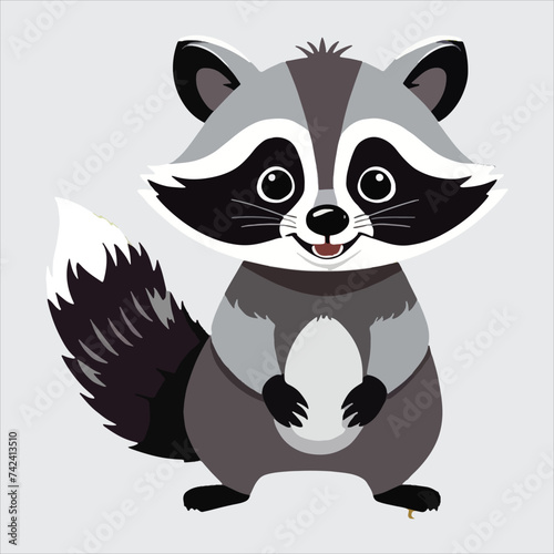 vector cute racoon