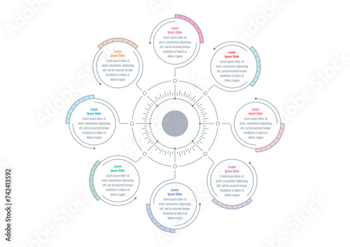 infographic template for business, industry, technology, science. technological and electronic infographic template. eight steps briefing template. infographic template for annual report, magazine