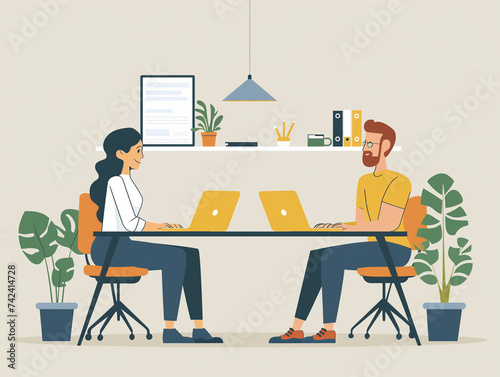 joyful couple running a business together in a small office