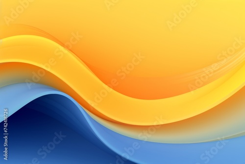 Honey Yellow to Denim Blue abstract fluid gradient design  curved wave in motion background for banner  wallpaper  poster  template  flier and cover