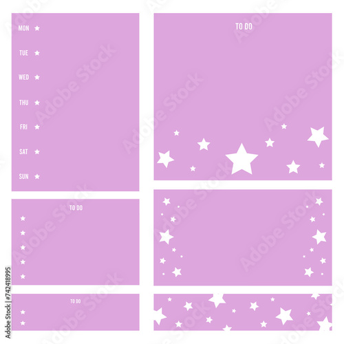 Set of pastel memo pad, mini notepad, cute memo pad, stationery and digital sticker notes.