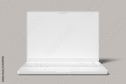 Laptop Clay Blank Mockup
