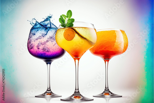Colorful set of cocktails