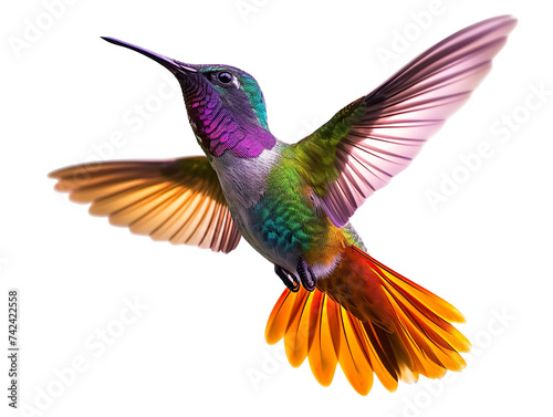 A Colorful hummingbird flying