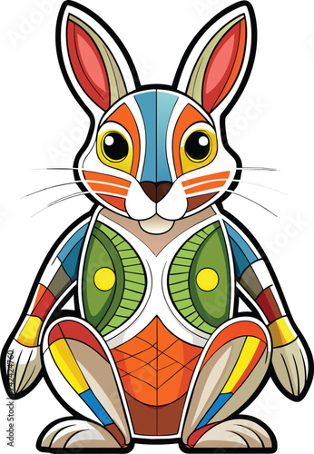 Anatomic bunny illustration vector design