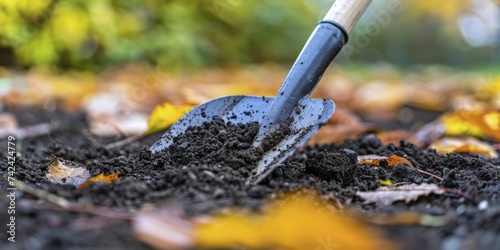 Dirt and leaves dirt brush mix, autumnal ground, seasonal change