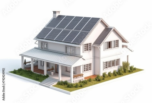 house with solar panels on the roof © wanna