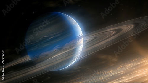 Neptune's faint and narrow rings become visible as they catch the light from the Sun, revealing the delicate features of this ice giant © arhendrix
