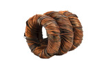 Transformer Coil with Copper Windings On Transparent Background.