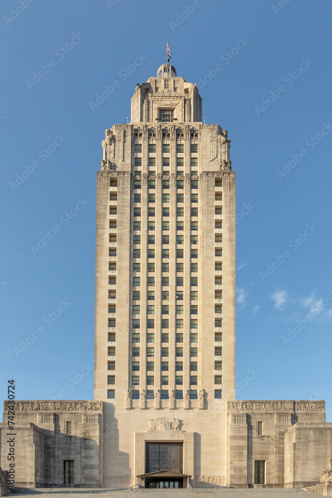 Louisiana state capitol tower in Baton Rouge