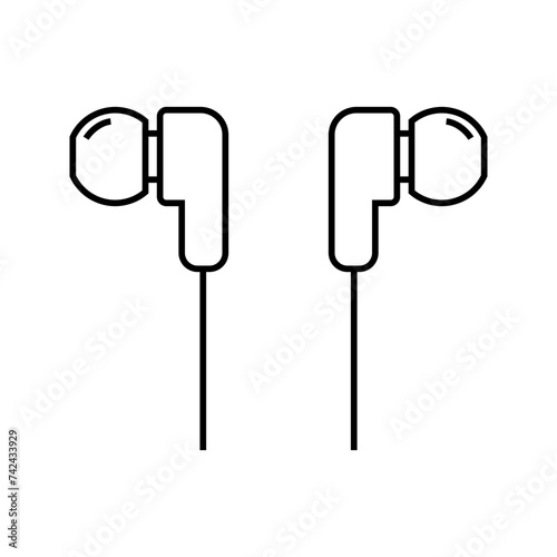 pair of earphone icon vector