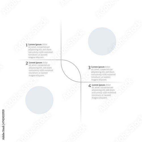 Very simply infographic design with 4 options or steps. Infographics for business concept.