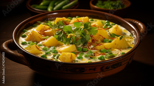 Tibetan Cuisine: Creamy Yoghurt Curry Dish from Shigatse, Bursting with Flavorful Ingredients photo