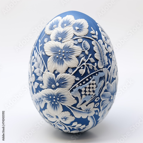 Easter egg with a floral pattern ornament.
