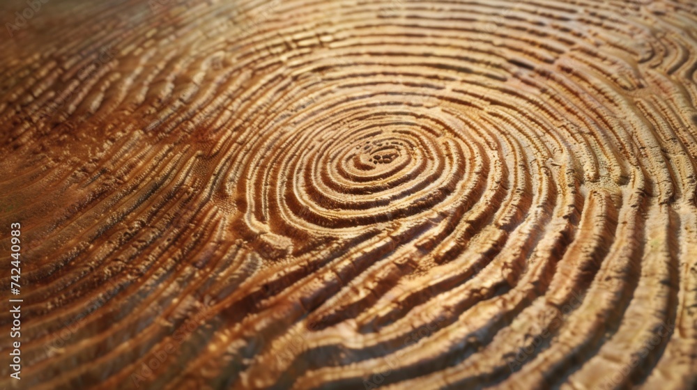Fingerprint made of wood. Identification and verification of identity. Unique biometric fingerprint Fingerprint made of wood. Identification and verification of identity. Unique biometric fingerprint