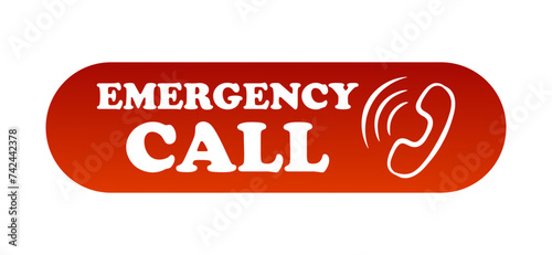 Emergency call banner with landline phone. SOS, distress call, urgent Care, help, announcement, save, rescue, salvage, contact us, rescuers, Fire Department, police. Vector illustration