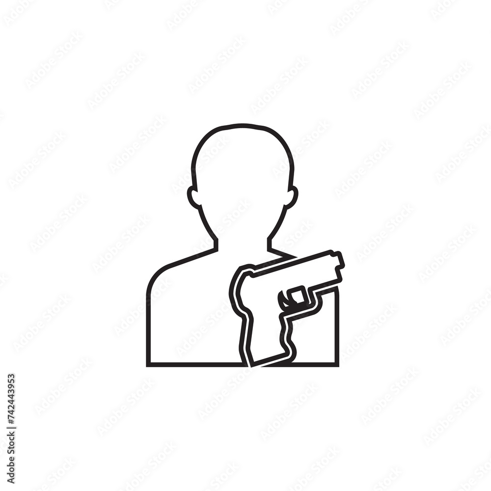 Shooter icon design vector graphic of template, sign and symbol, line style Shooter icon design vector graphic of template, sign and symbol, line style