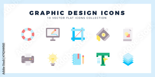 Wallpaper Mural 10 Graphic Design Flat icon pack. vector illustration. Torontodigital.ca