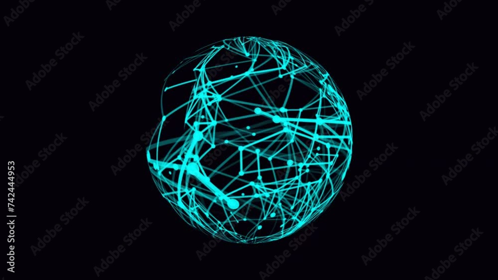 plexus globe planet network connection moving dots and lines, Digital data network connection structure. Plexus effect plexus globe planet network connection moving dots and lines, Digital data network connection structure. Plexus effect