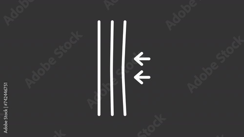 Pressure block white line animation. Environmental influence resistance animated icon. Psychology resilience. Isolated illustration on dark background. Transition alpha video. Motion graphic photo