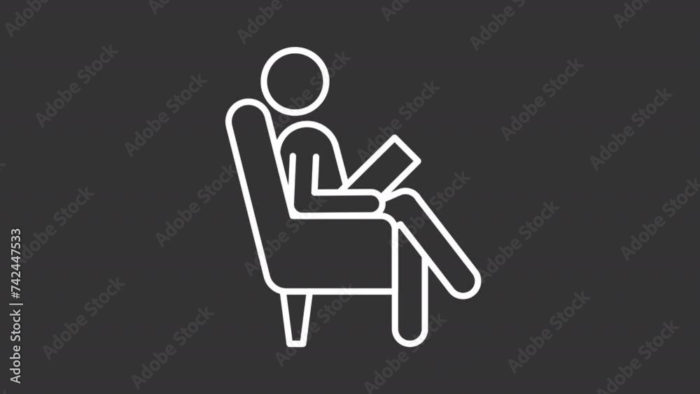 Animated psychotherapy white icon. Consulting person line animation. Medical service, psychotherapy. Isolated illustration on dark background. Transition alpha video. Motion graphic Animated psychotherapy white icon. Consulting person line animation. Medical service, psychotherapy. Isolated illustration on dark background. Transition alpha video. Motion graphic