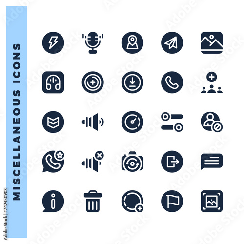 25 Social Media (Whats app) Glyph icons pack. vector illustration.