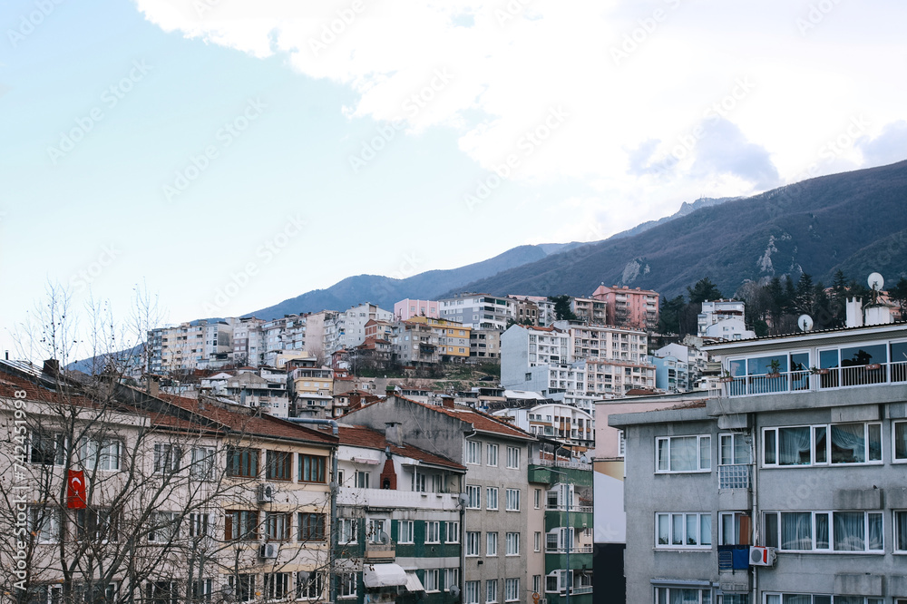 Colorful Houses at Turkey on The Hill of Mountain