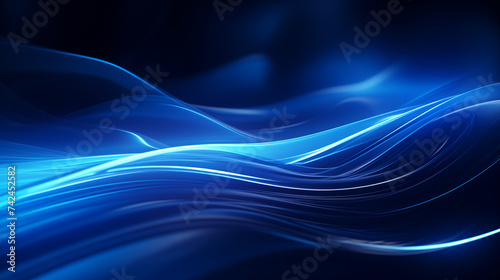 Blue wave abstract background, Beautiful abstract smoke waves gradient background in blue color,Abstract wave element for design blue curve and light lines background Digital frequency track equalize 