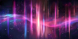  purple, pink, and blue lights neon wave  background, neon color glowing lines on black background