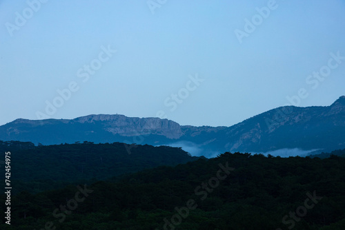 Mountain valley during sunrise. Natural summer landscape © Iryna
