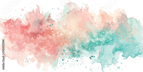 watercolor abstract isolated background light pink, pearlescent, and aqua colors