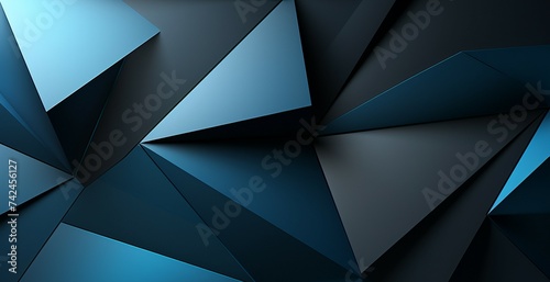 dark blue abstract geometric background © Daisy