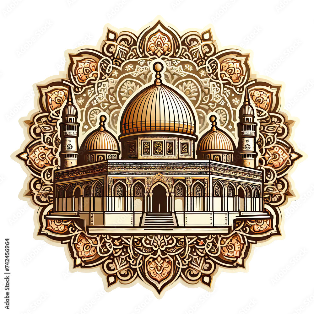 Aqsa grand mosque palestine islamic symbol and logo representing spirit of islamic