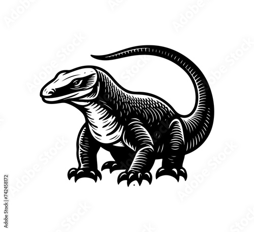 Fototapeta Naklejka Na Ścianę i Meble -  Komodo dragon hand drawn vector illustration